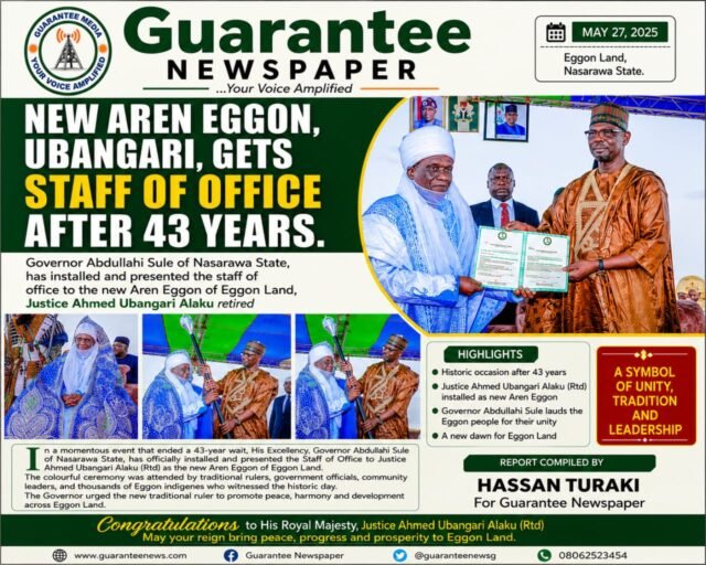 New Aren Eggon, Ubangari, Gets Staff of Office after 43 years