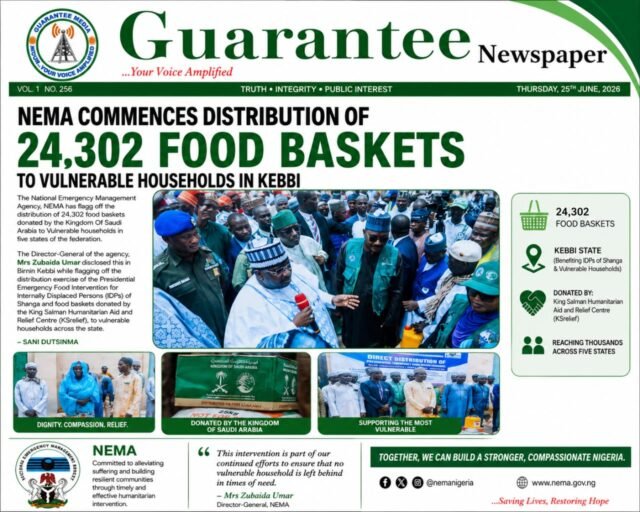 KEBBI: NEMA Commences Distribution of 24,302 Food Baskets To Vulnerable Households
