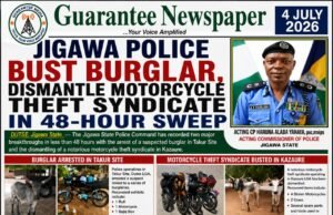 IN 48-HOUR SWEEP: JIGAWA POLICE BUST BURGLAR, DISMANTLE MOTORCYCLE THEFT SYNDICATE.