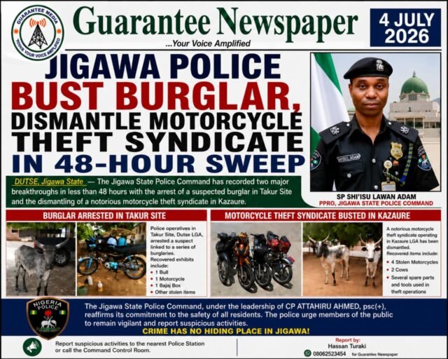 IN 48-HOUR SWEEP: Police in Jigawa records numbers of achievements…