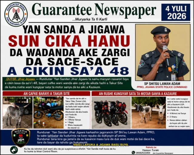 CIKIN SA’O’I 48, YAN SANDA A JIGAWA SUNYI GAGARUMAR NASARA…