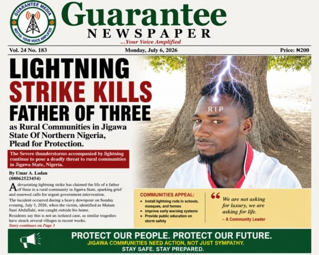 Lightning Kills Father of 3 in Jigawa as Rural Villages Cry for Protection