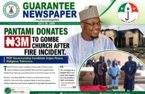 PANTAMI DONATES ₦3M TO GOMBE CHURCH AFTER FIRE INCIDENT.