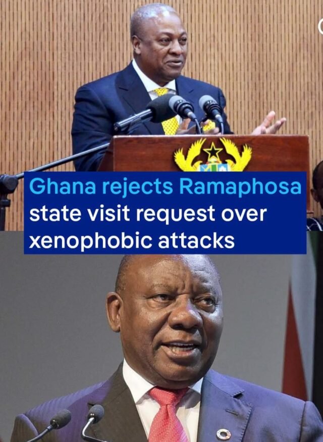 Ghana turned down a state visit by Ramaphosa…