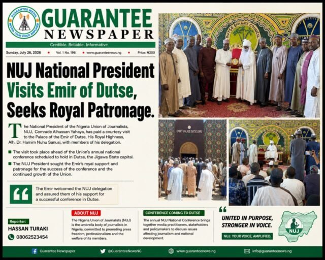 NUJ National President Visits Emir of Dutse, Seeks Royal Patronage.