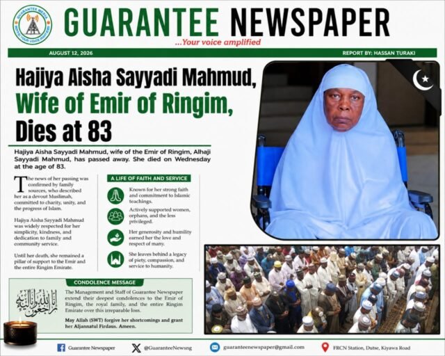 Hajiya Aisha Sayyadi Mahmud, Wife of Emir of Ringim, Dies at 83.