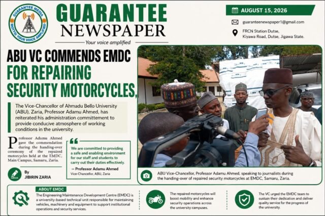 ABU VC Commends EMDC For Repairing Security Motorcycles