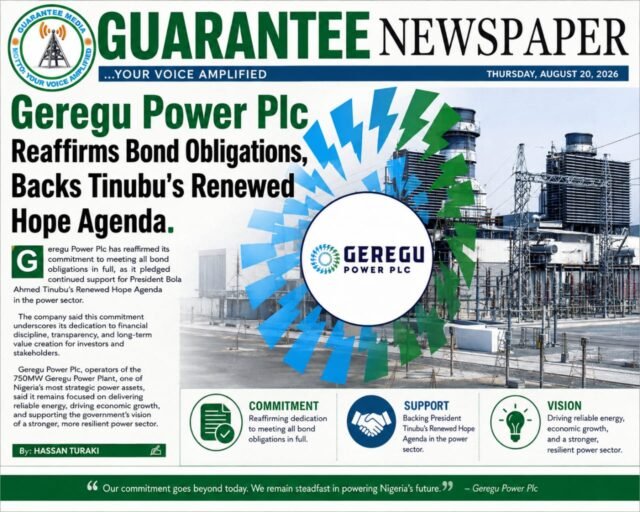 Geregu Power Assures Bondholders, Aligns with Renewed Hope Agenda.