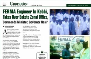FERMA Engineer In Kebbi, Takes Over Sokoto Zonal Office, Commends Minister, Governor Nasir