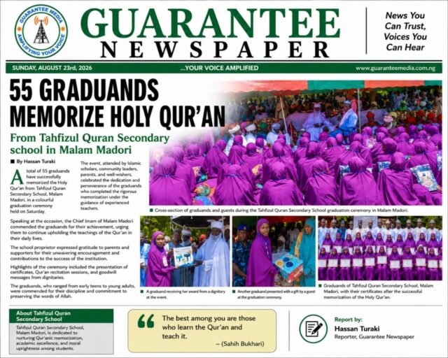 JIGAWA 55 Graduands Memorize Holy Qur’an From Tahfizul in Malam Madori.