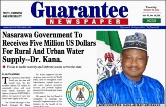 $5m Approved for Nasarawa Rural, Urban Water Supply – Dr. Kana.