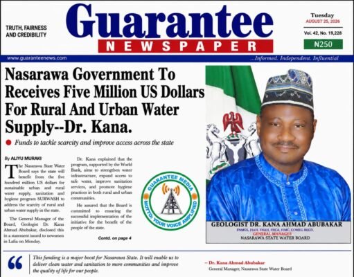 $5m Approved for Nasarawa Rural, Urban Water Supply – Dr. Kana.