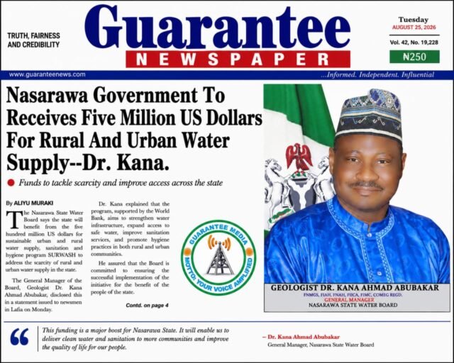 $5m Approved for Nasarawa Rural, Urban Water Supply – Dr. Kana.