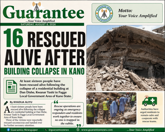 KANO: 16 Rescued Alive After Building Collapsed…